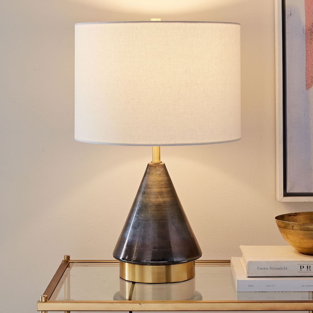 【west elm】Metalized Glass USB Table Lamp